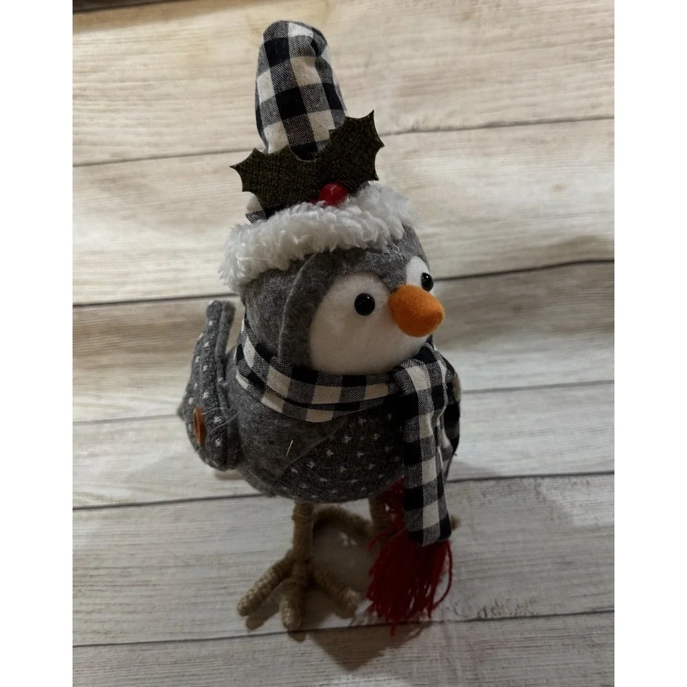 Target Wondershop Featherly Friends Bird Black White Checkered Scarf & Hat Tb37